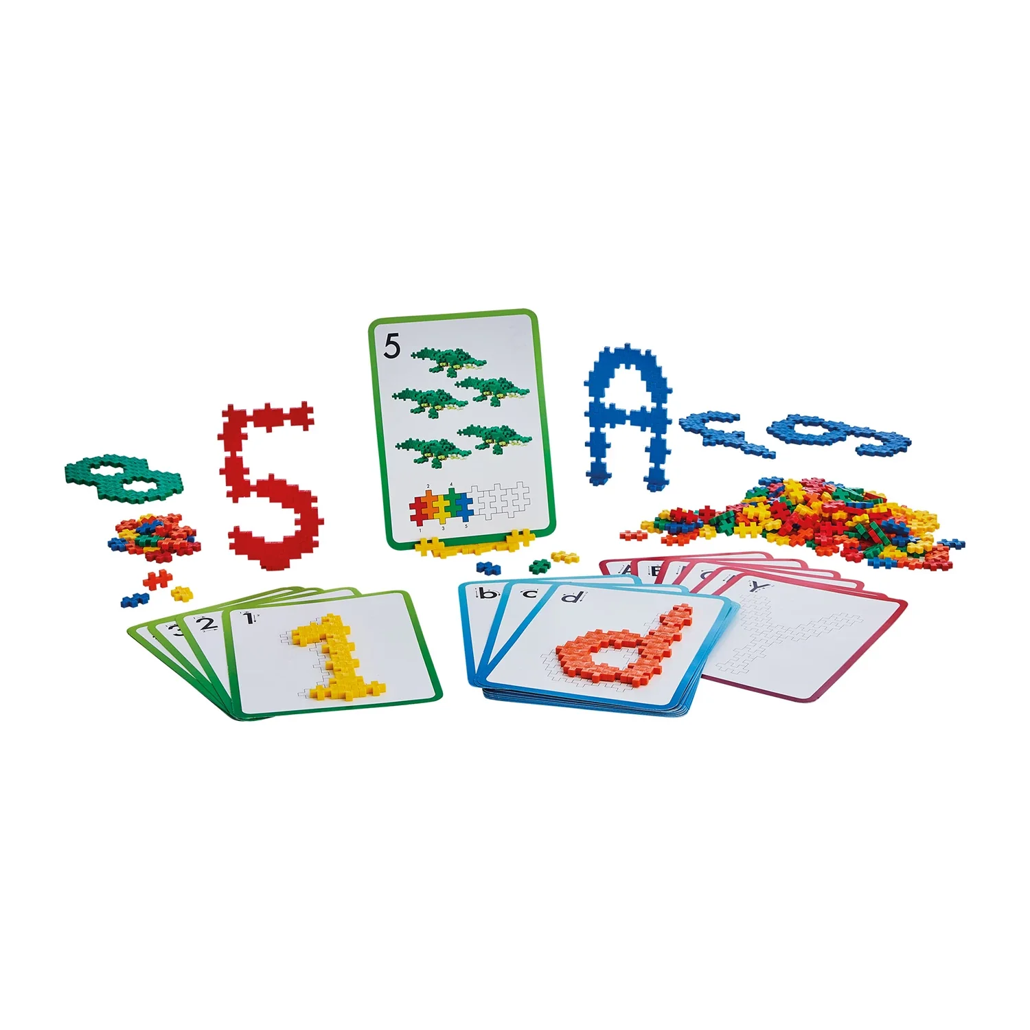 Plus-Plus Kreativ-Bausteine ABC & 123 - 600-Teile und 40 Lernkarten um Buchstaben und Zahlen spielerisch lernen - Image 4