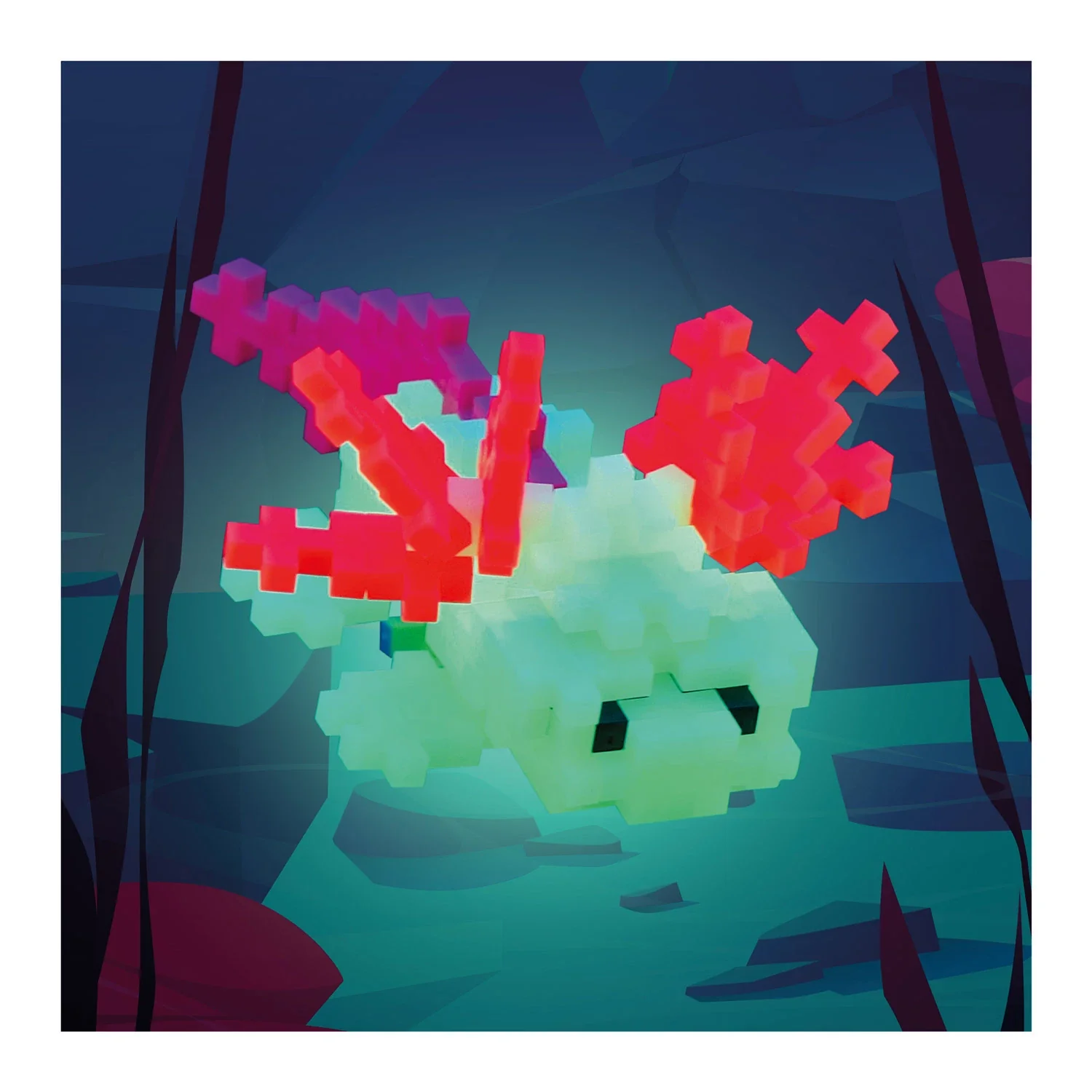 Plus-Plus Kreativ-Bausteine Axolotl - 100 Teile im praktischen Reisebehälter - Image 4