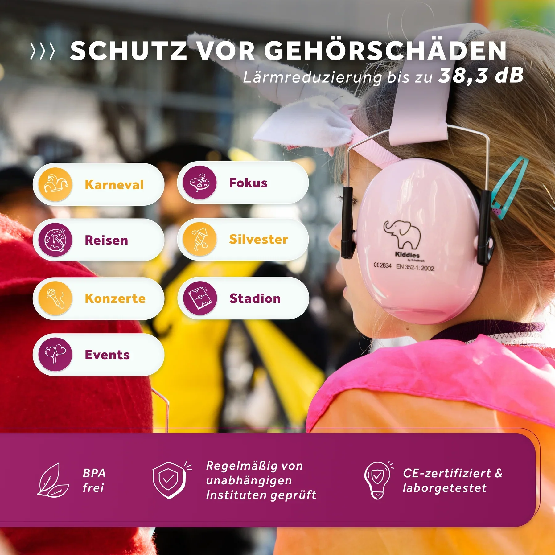 Schallwerk Kiddies Lärmschutz-Kopfhörer für Kinder – Schutz & Komfort für neurodivergente Kinder in lauten Situationen! - Image 3