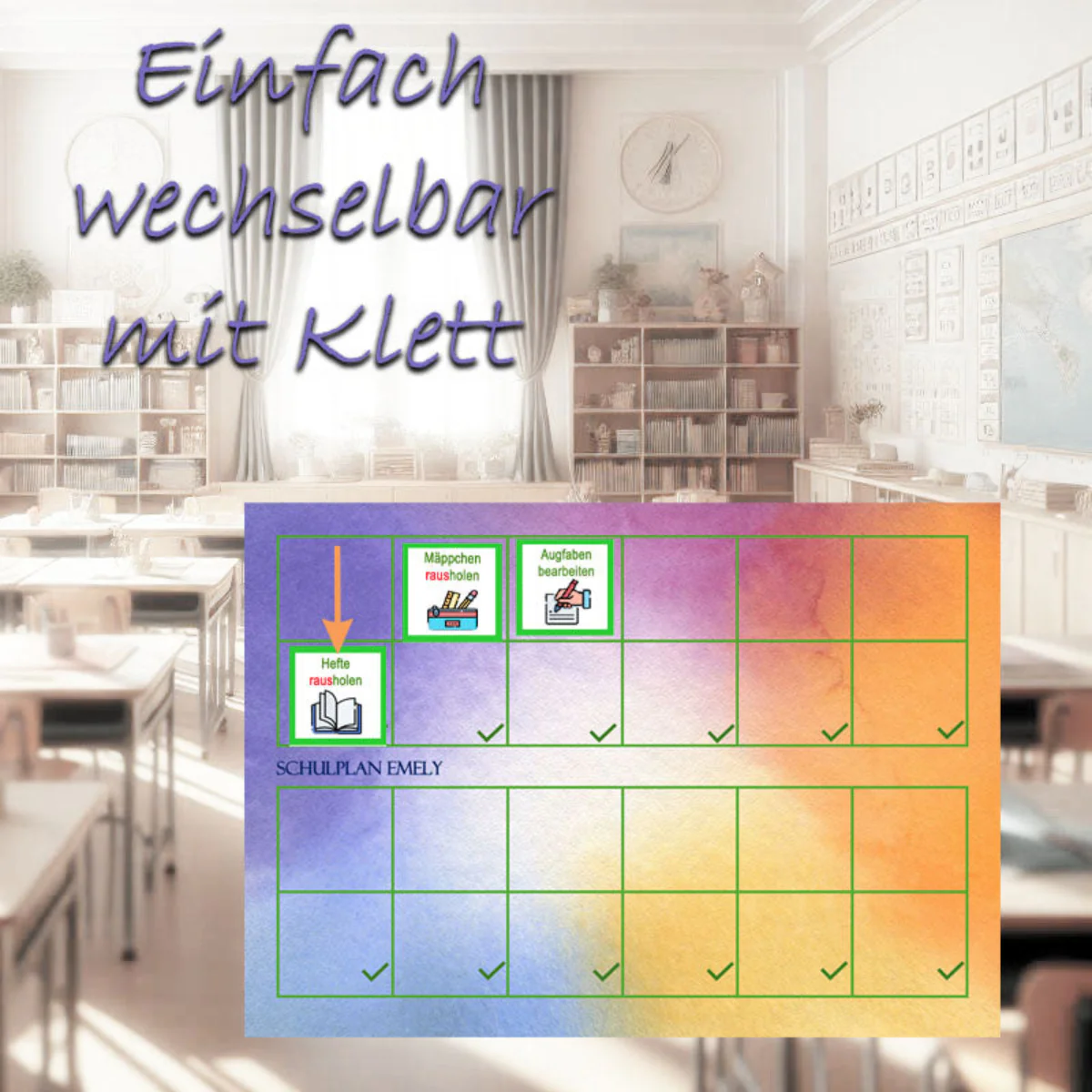 Schulplan für Kinder aus eigener Herstellung - Fördert die Selbstständigkeit und Struktur im Schul-Alltag - Image 6